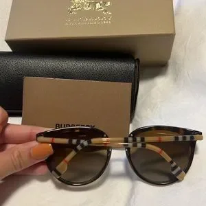 Burberry sunglasses. Worn once!! In perfect condition Authentic Burberry black sunglasses for women. Worn... | Depop main image 4
